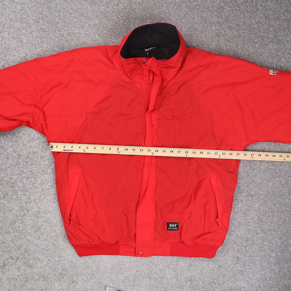 VTG Helly Hanson Fleece Lined XL Red Long Sleeve Full Zip Nylon Jacket - Picture 4 of 13